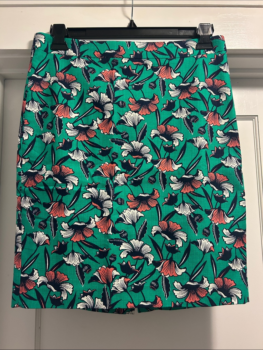 J. Crew Green Floral Print Pencil Skirt - 6, NWOT